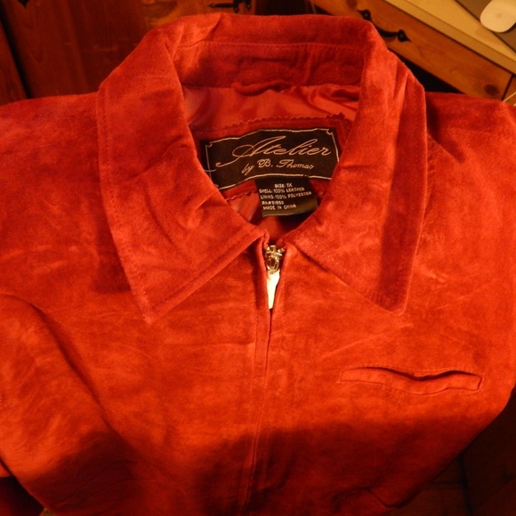 ATELIER B. THOMAS BURGUNDY RED SUEDE JACKET NWOT - Picture 5 of 5